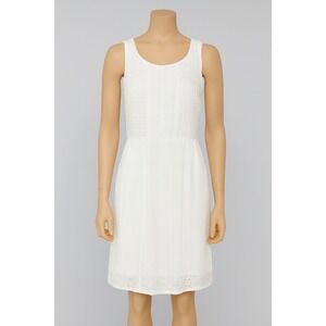 Old Navy Size 12 Sheath Dress White Eyelet Knee Length‎ Preppy Wedding